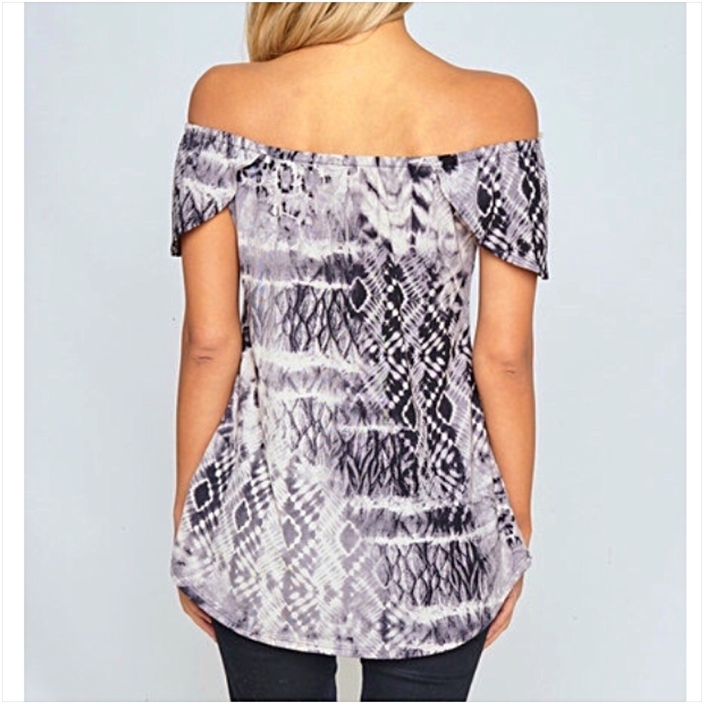 Boho Off The Shoulder Tie Dye Top SML - Picture 6 of 6